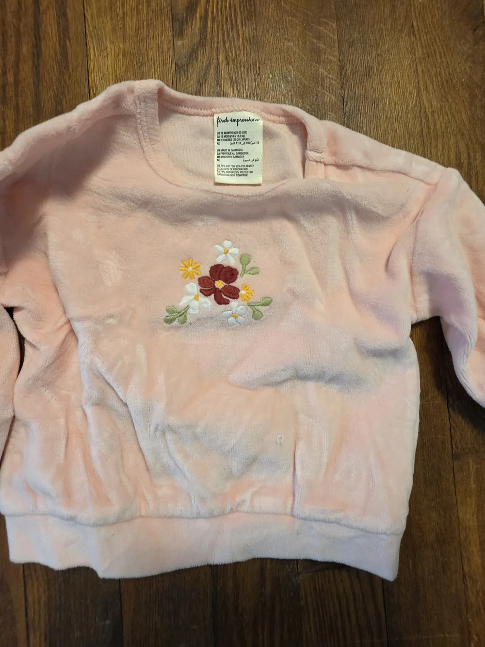 Baby Bundle Carter's Floral Long Sleeve Baby Bodysuit - White, Pink, Mauve